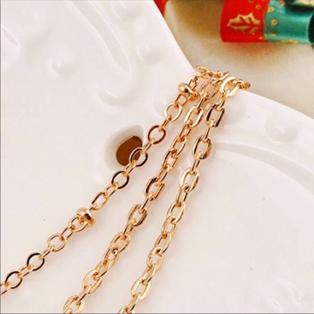 Yellow Gold Plated Rhinestone Choker - Picture 3 of 4